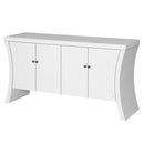 Refined Industrial 4 Door Credenza With Arc Legs & Clasps by Unique Piece Furniture