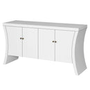 Refined Industrial 4 Door Credenza With Arc Legs & Clasps by Unique Piece Furniture