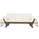 TOPMAX Outdoor Adjustable Patio Wooden Daybed Sofa Chaise Lounge