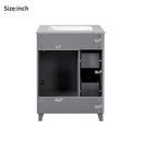 Transitional Style Bathroom Vanity Cabinet With Ceramic Sink by HouseOfZazla