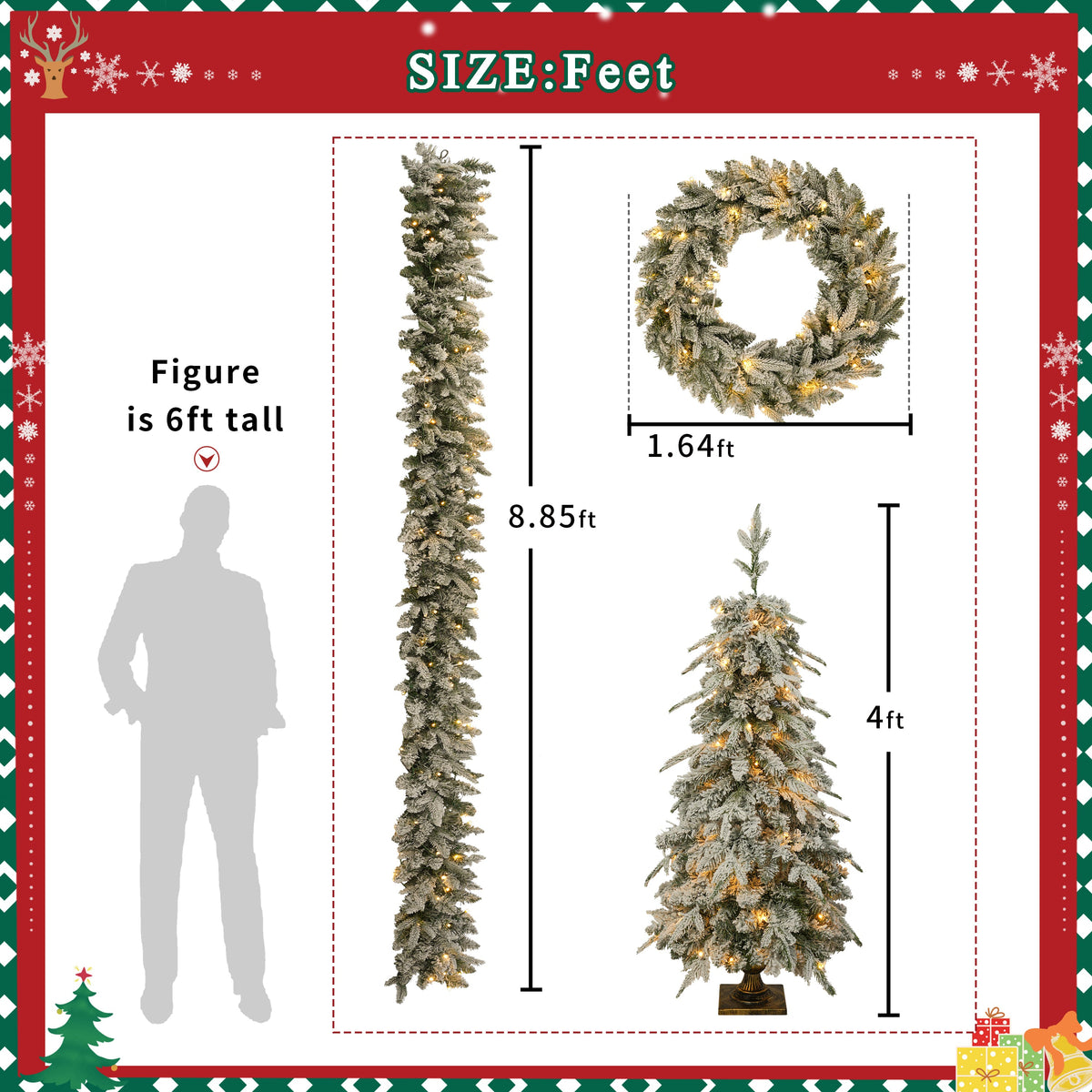 Pre-Lit Christmas Artificial Tree 4-Piece Set, photo 8 of 8