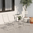 3 Piece Patio Bistro Set Of Foldable Round Table And Chairs by HouseOfZazla