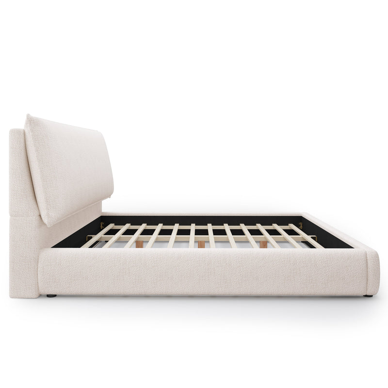 Upholstered Platform Bed Frame with Oversized Plush Pillow Headboard, photo 8 of 10