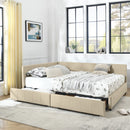 Mid-Century Storage Upholstered Tufted Bed Frame With Backrest And Armrests by HouseOfZazla