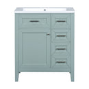 30" Bathroom Vanity with Sink Combo, Green Bathroom Cabinet with Drawers, Solid Frame and MDF Board