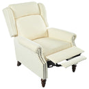 Push Back Recliner Chair Upholstered With Classic Wing Back And Solid Gourd-Shaped Legs by HouseOfZazla