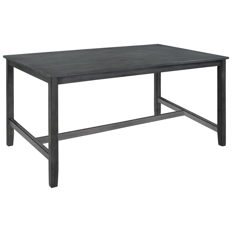 6 Piece Wooden Dining Table set, Kitchen Table set with 4 Chairs and Bench, Farmhouse Rustic Style,Gray