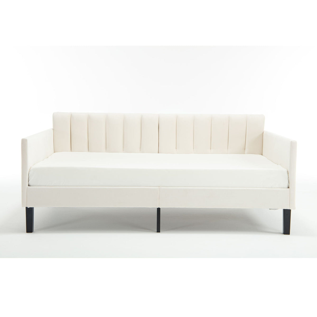 Elena - Boucle Upholstered Daybed, Ribbed Tufted Backrest, photo 8 of 26