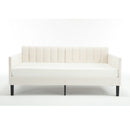 Elena - Boucle Upholstered Daybed, Ribbed Tufted Backrest by HouseOfZazla