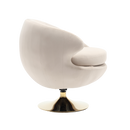 360 Degree Swivel Cuddle Barrel Accent Chairs, Round Armchairs with Wide Upholstered, Fluffy Fabric Chair for Living Room, Bedroom, Office, Waiting Rooms