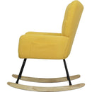 Teddy Fabric Rocking Chair, Modern Rocking Accent Chair for Nursery, Living Room, Bedroom, Yellow
