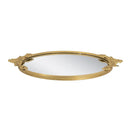 19x16x1" Round Mirror Tray with Gold Leaf Detailing by HouseOfZazla