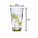 Palm Tree Design Acrylic Hi Ball Glasses Plastic, Bpa Free (Set of 4), 20Oz - Clear by HouseOfZazla