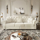 Upholstered 3 Seater Sofa Set With Ottoman