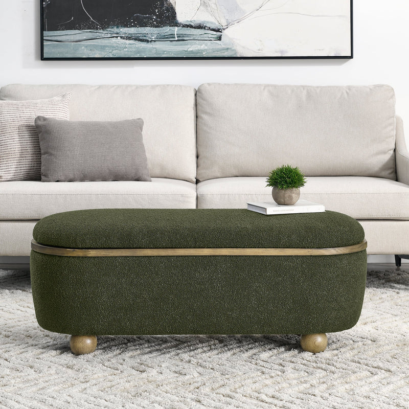 Walker Edison | Upholstered Storage Ottoman Bench