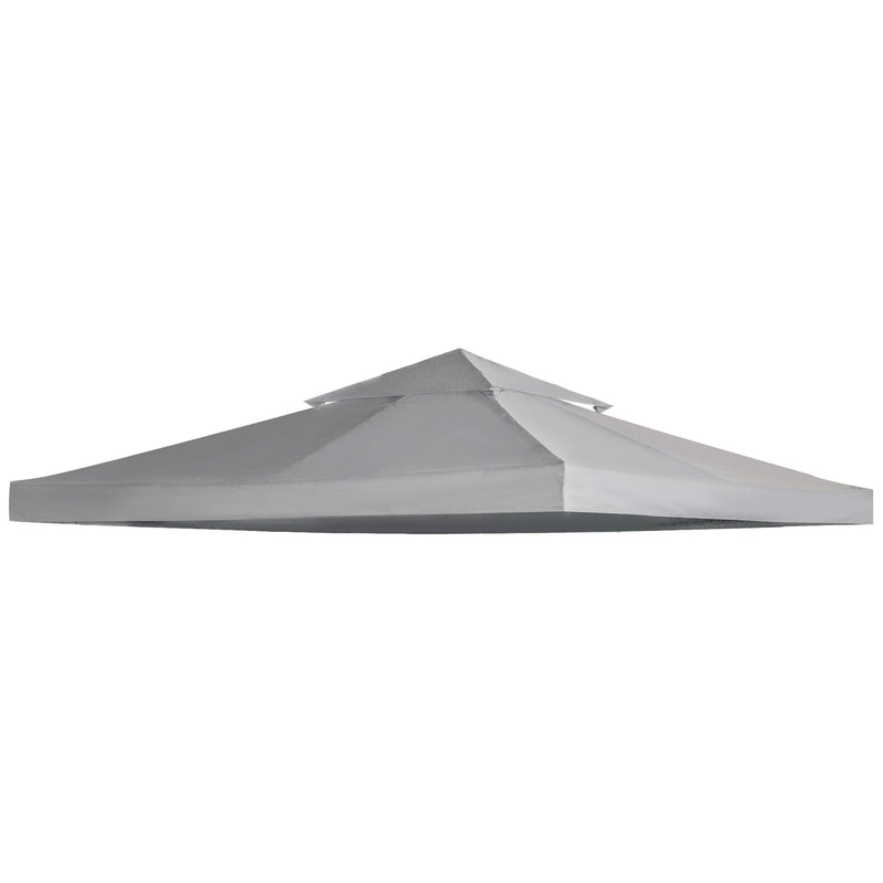 9.8' x 9.8' Gazebo Replacement Canopy, 2-Tier Top UV Cover for 9.84' x 9.84' Outdoor Gazebo Models 01-0153 & 100100-076, Light Gray (TOP ONLY)