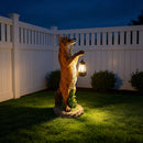 28" Fox Garden Statue with Hanging Solar Lantern