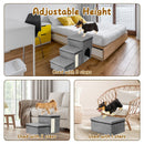 3 Step Pet Stair 4-IN-1 Foldable Dog Ramp Non-Slip Cat Storage Ladder with Scratcher Storage and Pet House for Old Pet Small/Medium Dog/Cat 165LBS Max