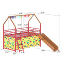 Jack - House Loft Bed With Slide And Curtain Set by Unique Piece Furniture