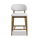 Locke - Modern Upholstered Counter Stool With Frame - Salt / Pepper by HouseOfZazla
