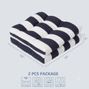 Outdoor Chair Cushions Set of 2 in Black/White Stripes