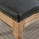 French Style Solid Wood Frame Antique Painting, Hand-Pulled Buckle Decoration Artificial Dining Chair With Nailhead Trim, Wood Legs by HouseOfZazla