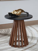 Kallari - Round End Table - Warm Brown / Black by Unique Piece Furniture
