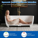 51" Oval Freestanding Soaking Tub - Matte White Resin Stone