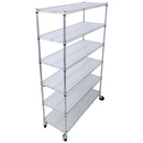 6 Tier 6000Lbs Capacity Nsf Metal Shelf Wire Shelving Unit, Heavy Duty Adjustable Storage Rack With Wheels & Shelf Liners For Commercial Grade Utility Steel Storage Rack by HouseOfZazla