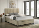 Wheatland 4-drawer Upholstered Queen Storage Bed Light Brown