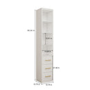 Tall Storage Cabinet With 3 Drawers For Bedroom - White by HouseOfZazla