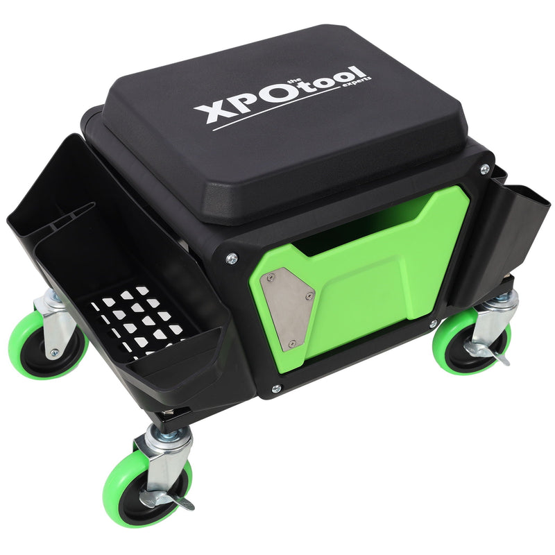 Heavy Duty Mechanic Stool With Wheels And Soft Rubber Cushion And 330Lbs Capacity - Green, photo 5 of 13