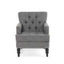 Harrison Tufted Club Chair with Button Tufted Back and Birch Wood Legs by HouseOfZazla