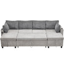Sectional Sofa Bed With Pull Out Sleeper, USB Ports, Cup Holders by HouseOfZazla