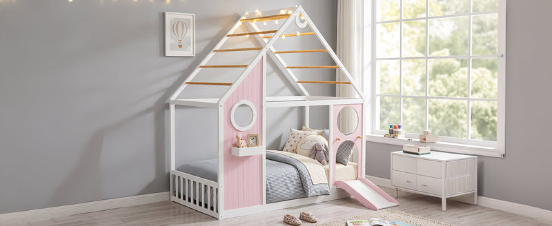 Twin House Bed with Slide, Ball Light Strip, photo 3 of 10