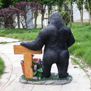 Outdoor Garden Sculpture Chimpanzees Flower Pot Planter