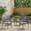 Outdoor PE Rattan Stacking Chair with Iron Frame and Cushions (Set of 4) by HouseOfZazla