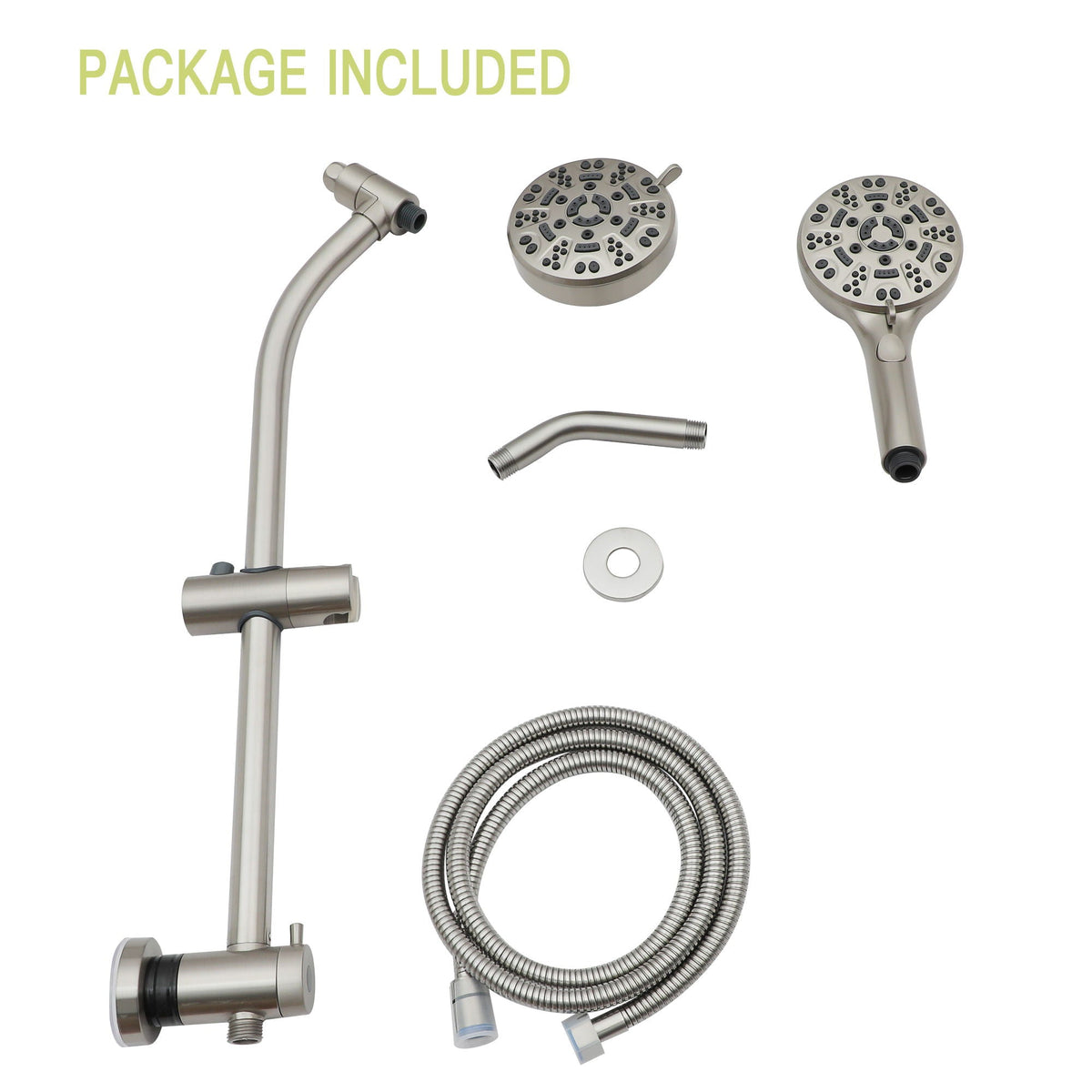 Multi Function Dual Shower Head System With 4.7" Rain Showerhead, 8 Function Hand Shower, Adjustable Slide Bar, photo 12 of 25