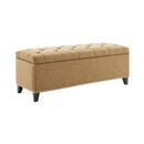 Button-Tufted Storage Ottoman With Safety Close Hinge by HouseOfZazla