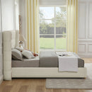 Queen Size Removable Chenille Wingback Upholstered Waffle Bed by HouseOfZazla