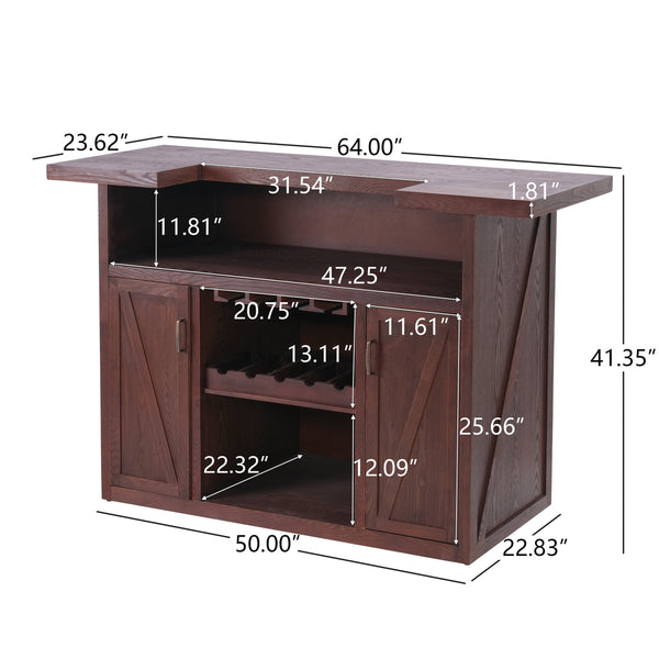 41.35"H Bar Table or Wine Cabinet - Brown Antique, photo 2 of 10