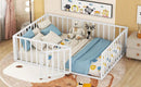 Metal Floor Bed Frame With Fence And Door by HouseOfZazla