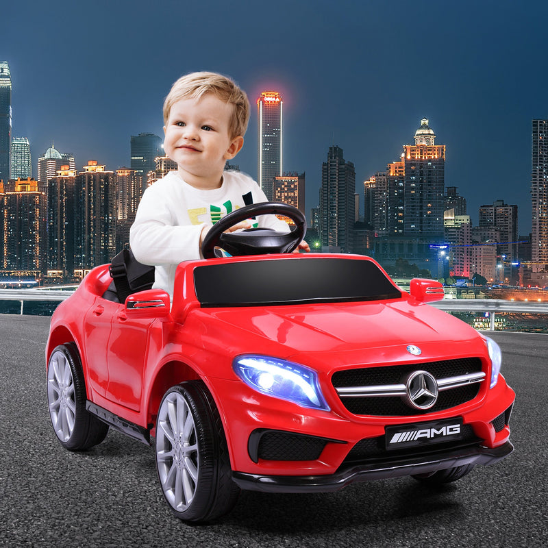 6V Licensed Mercedes Benz AMG Electric Vehicle, Kid Ride on Car with Parental Remote Control, MP3 Player Headlights Opening Doors for Children 3-8, Red