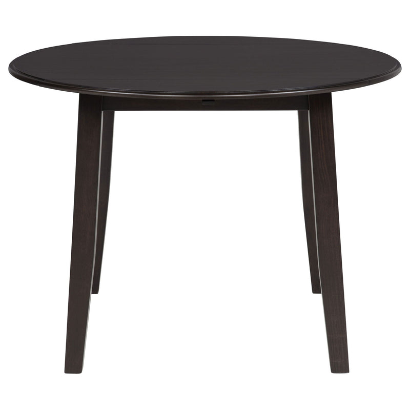 Catley 5-piece Round Drop Leaf Dining Table Set Dark Coffee, photo 2 of 7