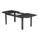 Topmax - Rustic Extendable Dining Table Set With Removable Leaf, 6 Upholstered Armless Dining Chairs And 2 Padded Arm Chairs, 9 Pieces by HouseOfZazla