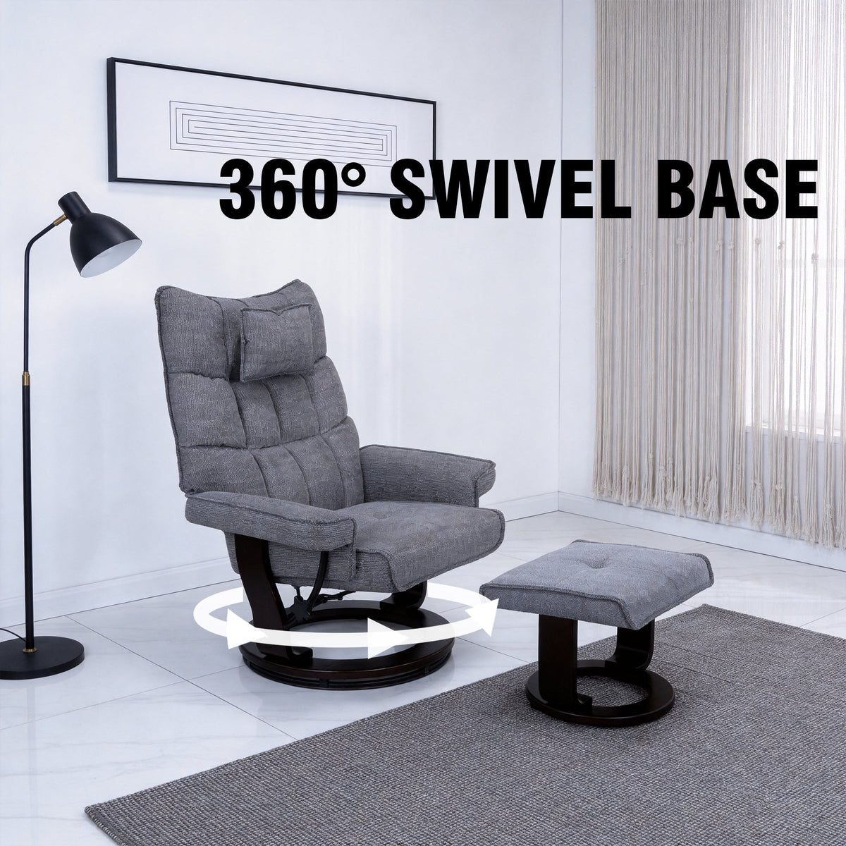 8-Point Massage Recliner with Ottoman, photo 5 of 5