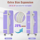 24 IN Luggage 1 Piece with TSA lock, Expandable Lightweight Suitcase Spinner Wheels, Vintage Luggage,Purple