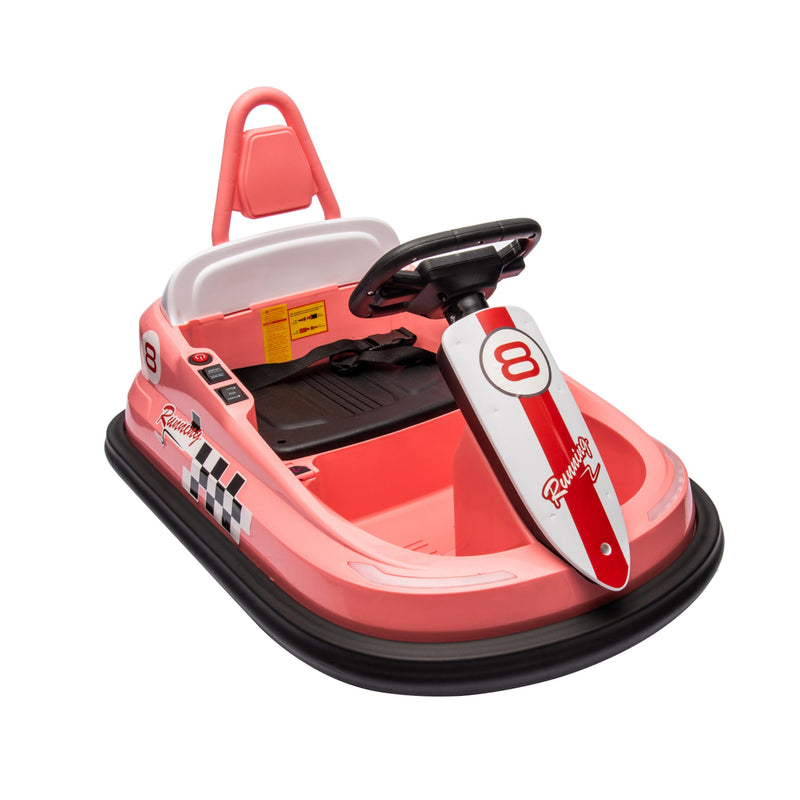 6V Kids Ride on Electric Go Kart Bumper Car W/Parents Remote Control,Three Speed Adjustable,LED Lights,Horn,Bluetooth,Player&360Spin,Vehicle body with Anti-collision padding for 18m+.