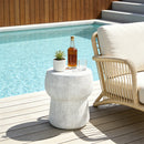 U_Style Outdoor Patio Accent Table With Crack Process by HouseOfZazla