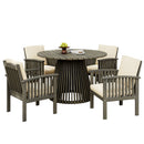 Patio Set Outdoor Acacia Wood Furniture Sets - Modern Club Chair Conversation Sets with Patio Dining Table by HouseOfZazla